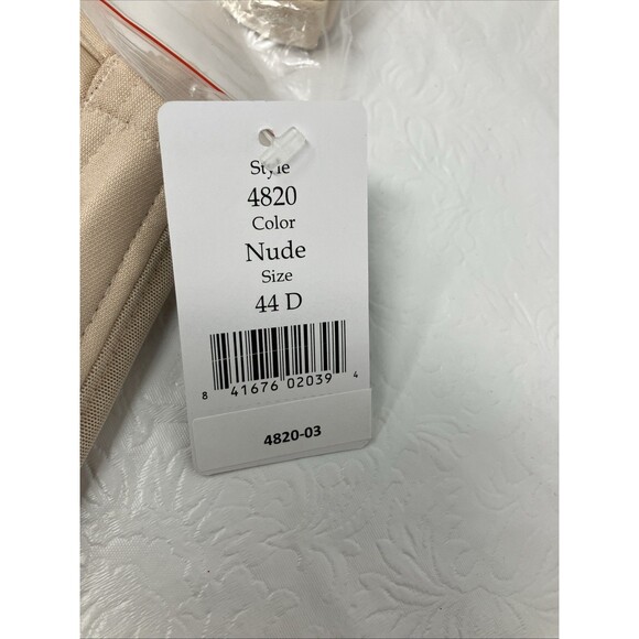 NWT Elila Plus Size Beige Strapless Convertible Straps Nude Bra Not Padded 44D - Picture 3 of 12
